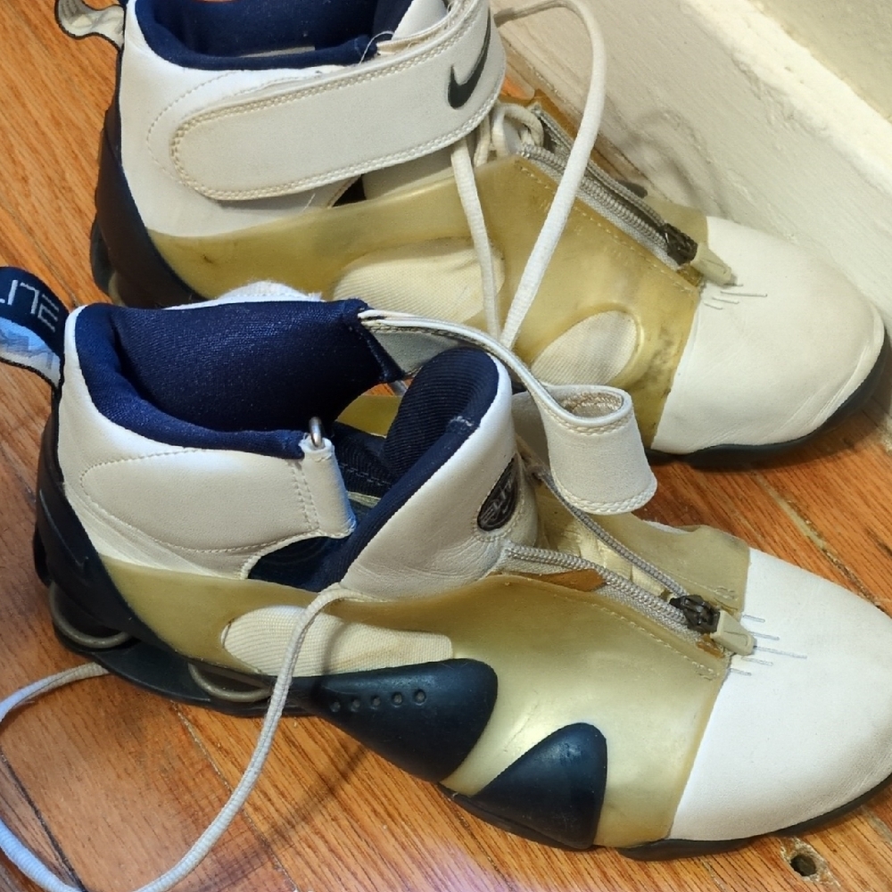 Nike Cream and Navy High-Top Sneakers